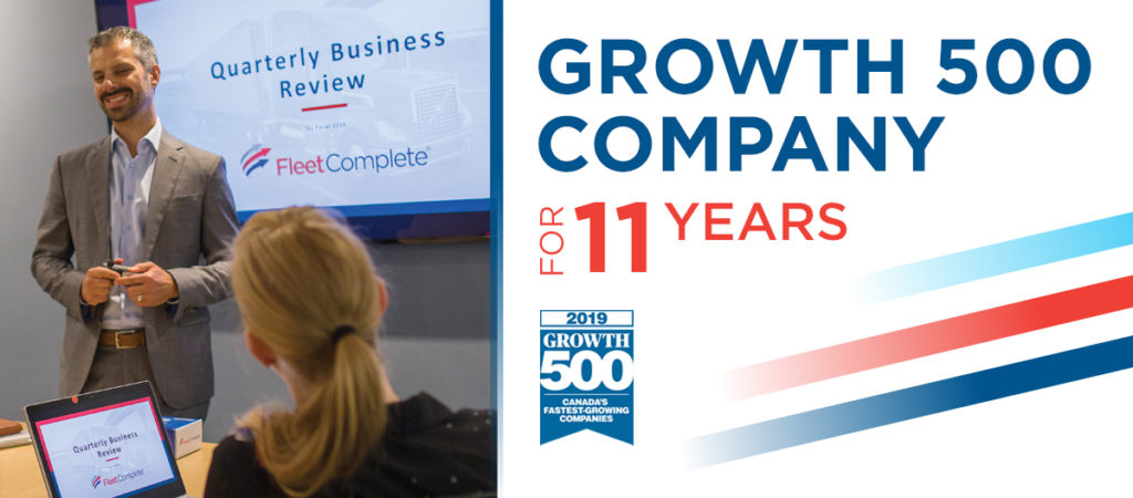 For 11. år i træk er Fleet Complete at finde på Top 500-listen for hurtigst voksende virksomheder